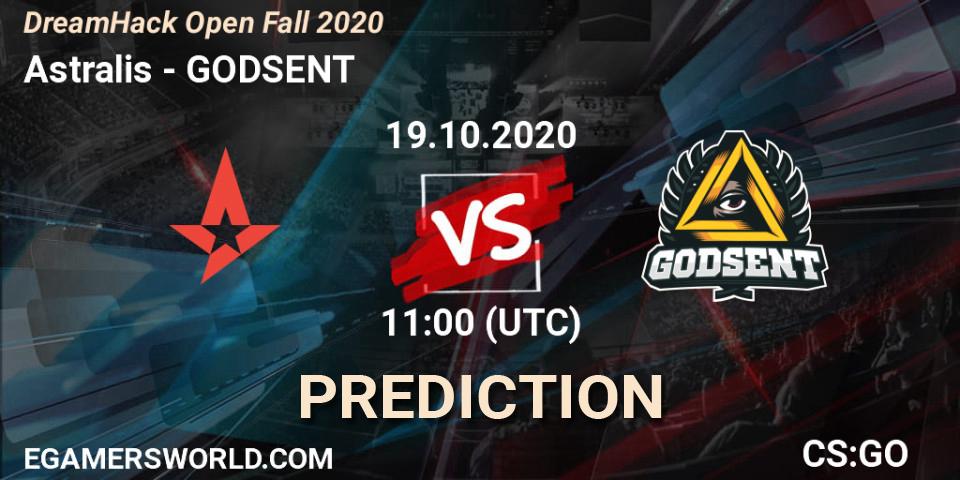 Astralis vs GODSENT: Match Prediction. 19.10.2020 at 11:00, Counter-Strike (CS2), DreamHack Open Fall 2020