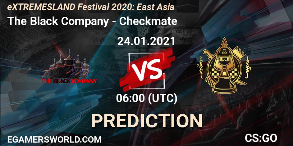 The Black Company vs Checkmate: Match Prediction. 24.01.2021 at 06:00, Counter-Strike (CS2), eXTREMESLAND Festival 2020: East Asia