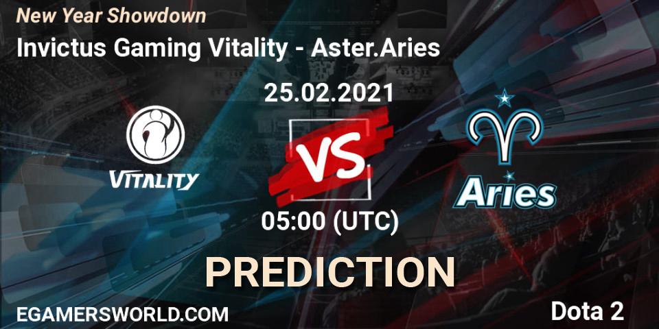 Invictus Gaming Vitality vs Aster.Aries: Match Prediction. 25.02.21, Dota 2, New Year Showdown