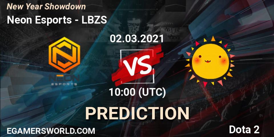 Neon Esports vs LBZS: Match Prediction. 02.03.2021 at 10:09, Dota 2, New Year Showdown