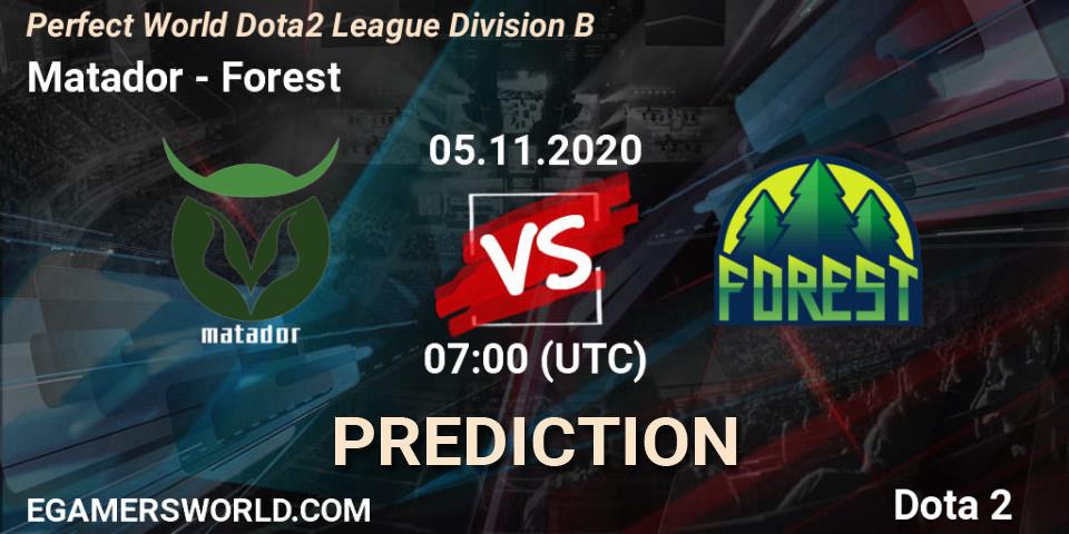 Matador vs Forest: Match Prediction. 05.11.2020 at 07:04, Dota 2, Perfect World Dota2 League Division B