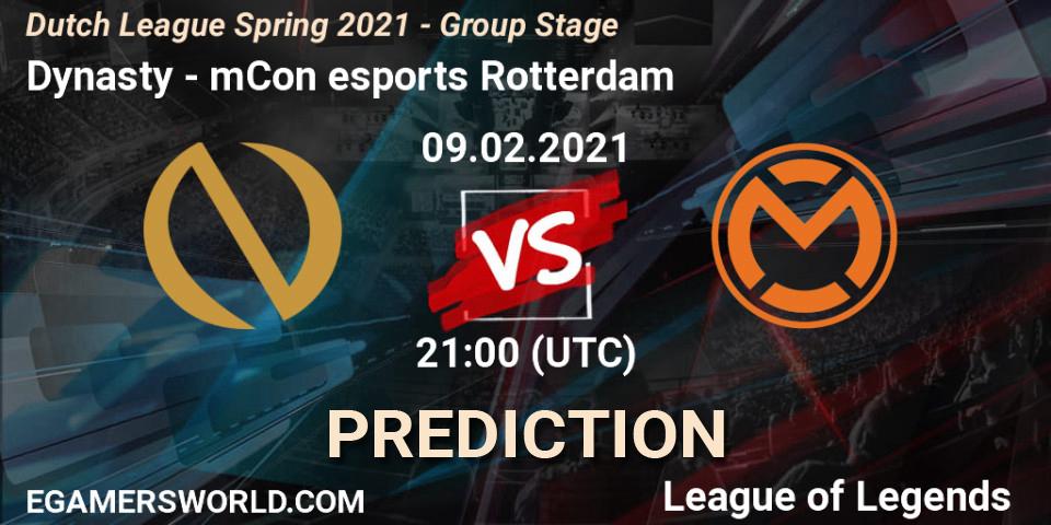 Dynasty vs mCon esports Rotterdam: Match Prediction. 09.02.2021 at 21:00, LoL, Dutch League Spring 2021 - Group Stage