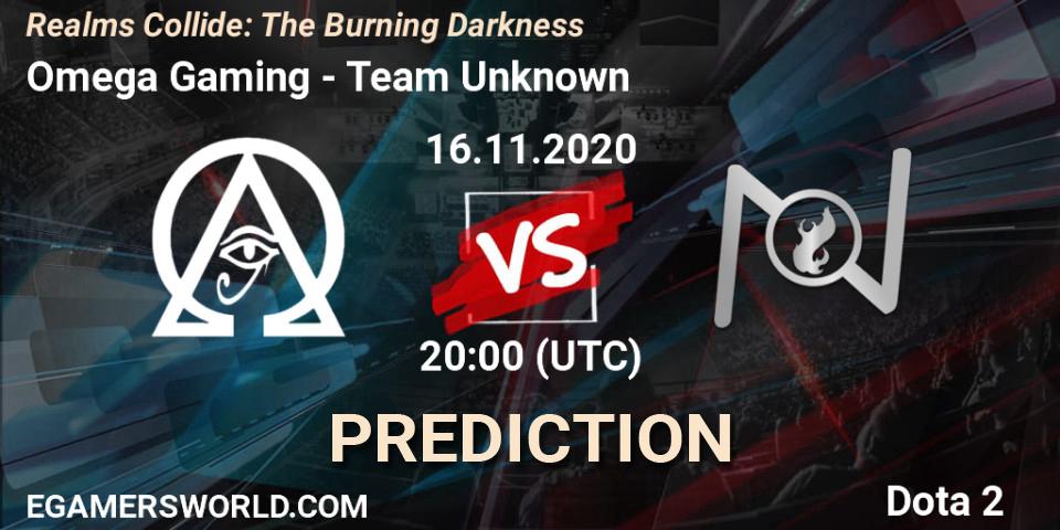 Omega Gaming vs Team Unknown: Match Prediction. 16.11.2020 at 20:15, Dota 2, Realms Collide: The Burning Darkness