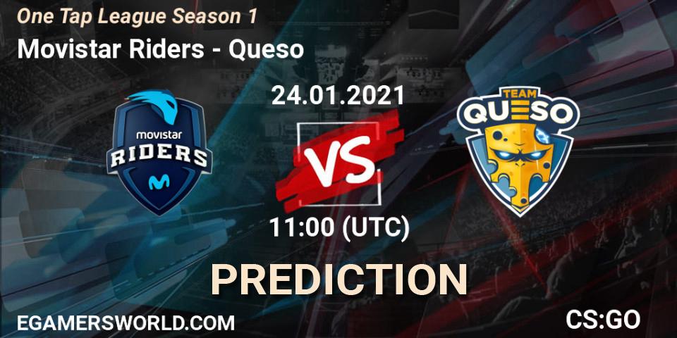 Movistar Riders vs Queso: Match Prediction. 24.01.2021 at 11:00, Counter-Strike (CS2), One Tap League Season 1