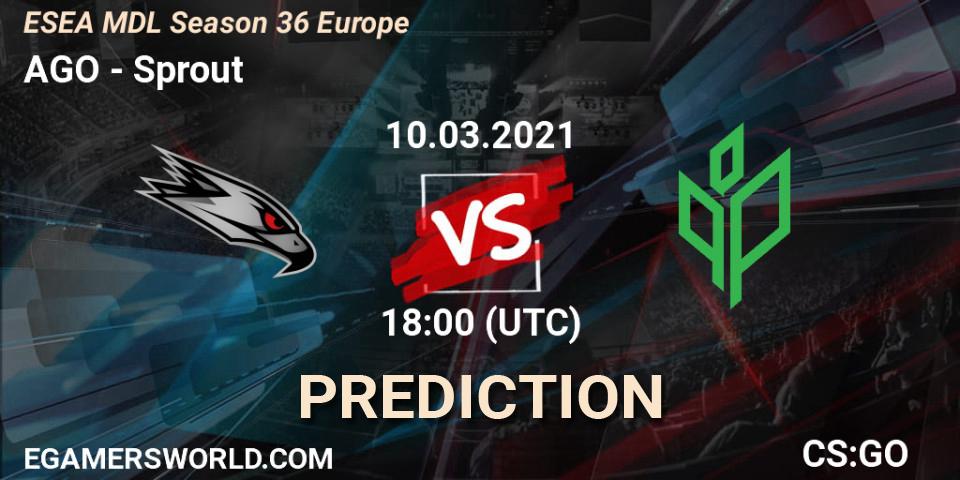 AGO vs Sprout: Match Prediction. 14.03.21, CS2 (CS:GO), MDL ESEA Season 36: Europe - Premier division