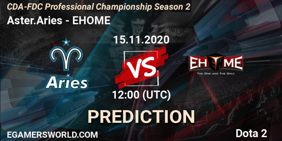 Aster.Aries vs EHOME: Match Prediction. 15.11.20, Dota 2, CDA-FDC Professional Championship Season 2