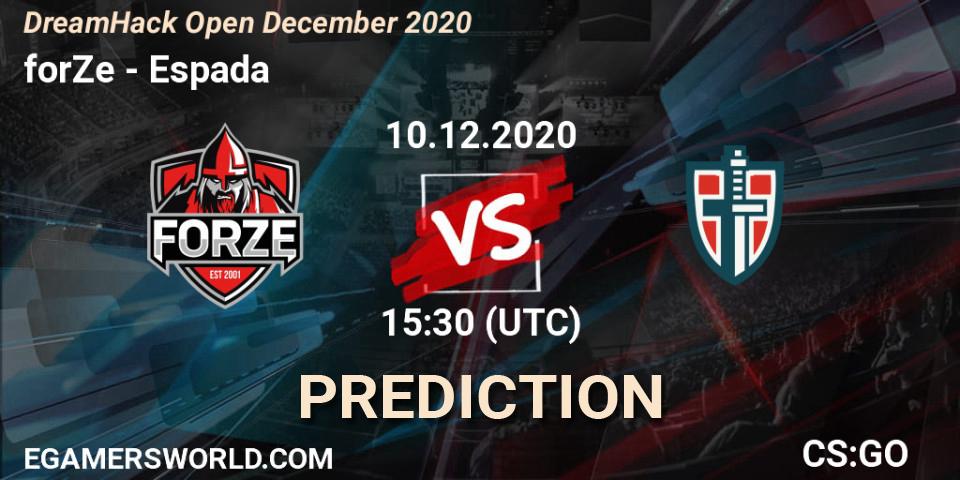 forZe vs Espada: Match Prediction. 10.12.20, CS2 (CS:GO), DreamHack Open December 2020