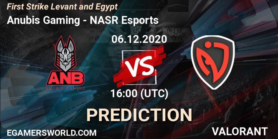 Anubis Gaming vs NASR Esports: Match Prediction. 06.12.2020 at 16:00, VALORANT, First Strike Levant and Egypt