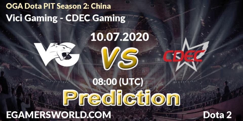 Vici Gaming vs CDEC Gaming: Match Prediction. 10.07.2020 at 08:00, Dota 2, OGA Dota PIT Season 2: China