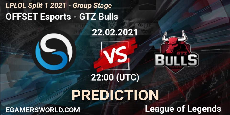 OFFSET Esports vs GTZ Bulls: Match Prediction. 22.02.2021 at 22:00, LoL, LPLOL Split 1 2021 - Group Stage