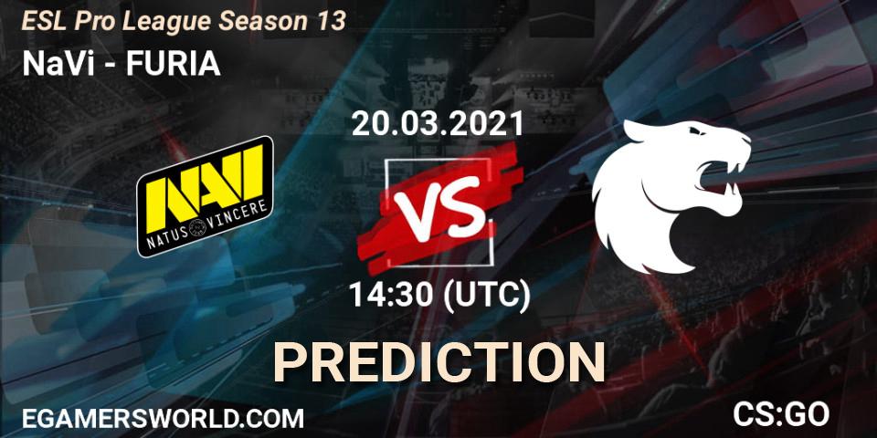 NaVi vs FURIA: Match Prediction. 20.03.2021 at 14:40, Counter-Strike (CS2), ESL Pro League Season 13