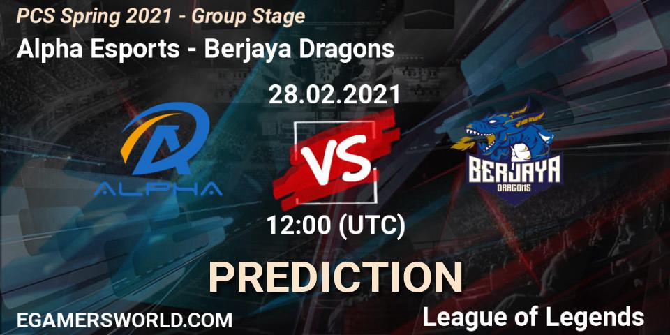 Alpha Esports vs Berjaya Dragons: Match Prediction. 28.02.2021 at 12:00, LoL, PCS Spring 2021 - Group Stage