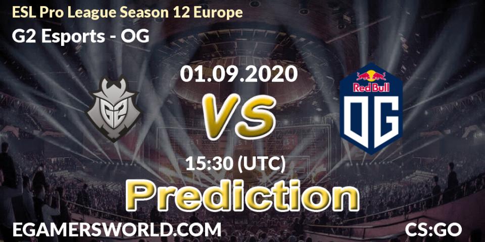 G2 Esports vs OG: Match Prediction. 01.09.2020 at 15:30, Counter-Strike (CS2), ESL Pro League Season 12 Europe