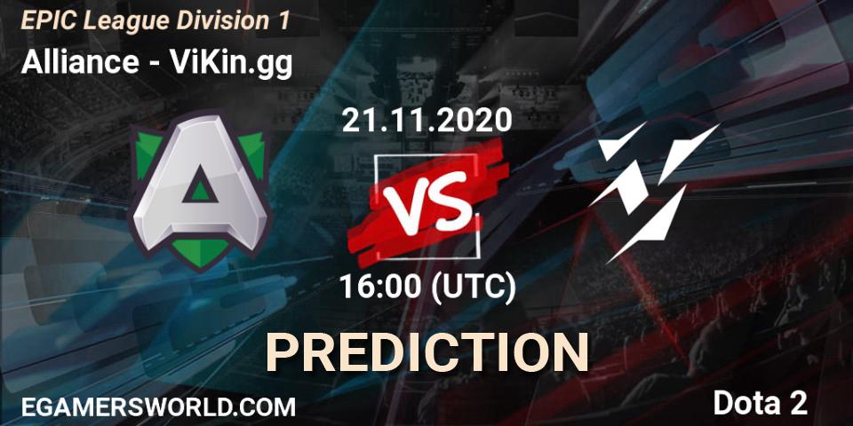 Alliance vs ViKin.gg: Match Prediction. 21.11.2020 at 16:00, Dota 2, EPIC League Division 1