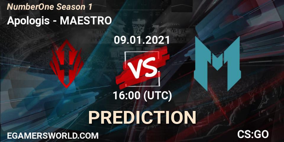 Apologis vs MAESTRO: Match Prediction. 09.01.2021 at 16:00, Counter-Strike (CS2), NumberOne Season 1