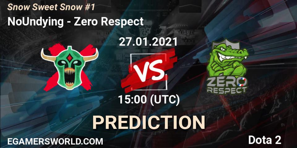 NoUndying vs Zero Respect: Match Prediction. 27.01.2021 at 15:04, Dota 2, Snow Sweet Snow #1