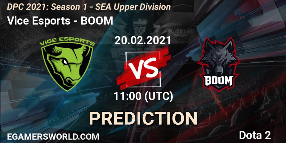 Vice Esports vs BOOM: Match Prediction. 20.02.2021 at 11:03, Dota 2, DPC 2021: Season 1 - SEA Upper Division
