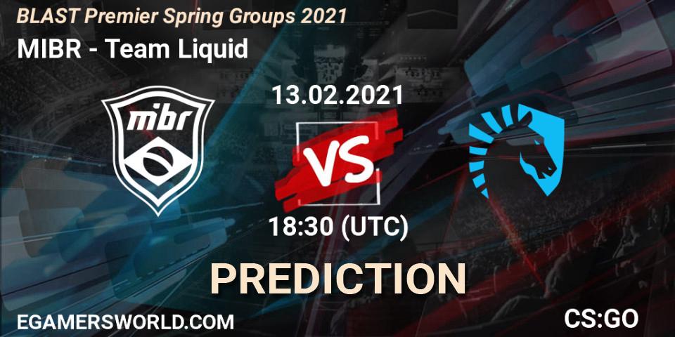 MIBR vs Team Liquid: Match Prediction. 13.02.2021 at 20:25, Counter-Strike (CS2), BLAST Premier Spring Groups 2021