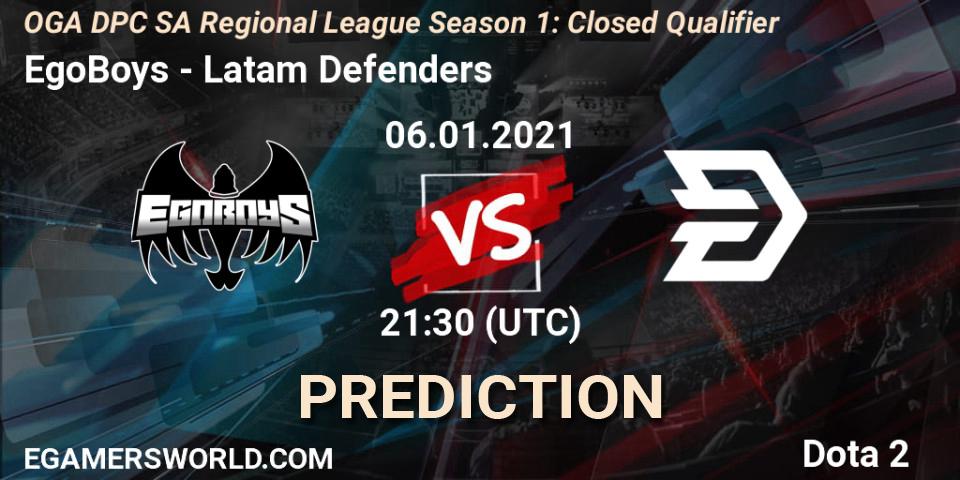 EgoBoys vs Latam Defenders: Match Prediction. 06.01.2021 at 21:30, Dota 2, DPC 2021: Season 1 - South America Closed Qualifier