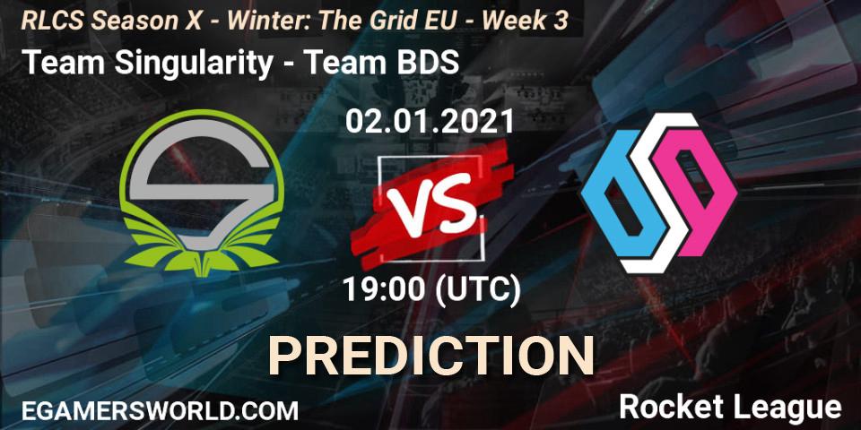 Team Singularity vs Team BDS: Match Prediction. 02.01.2021 at 19:00, Rocket League, RLCS Season X - Winter: The Grid EU - Week 3