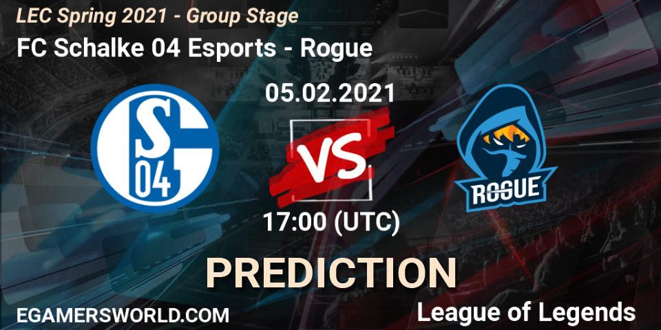 FC Schalke 04 Esports vs Rogue: Match Prediction. 05.02.21, LoL, LEC Spring 2021 - Group Stage