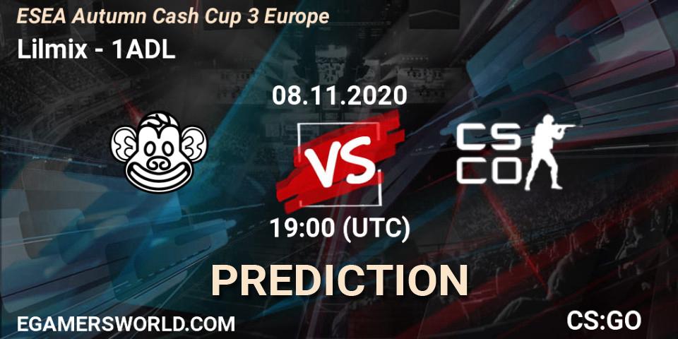 Lilmix vs 1ADL: Match Prediction. 08.11.2020 at 19:00, Counter-Strike (CS2), ESEA Autumn Cash Cup 3 Europe