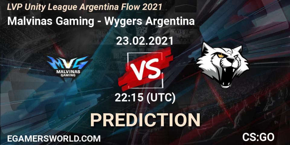 Malvinas Gaming vs Wygers Argentina: Match Prediction. 23.02.2021 at 22:15, Counter-Strike (CS2), LVP Unity League Argentina Apertura 2021