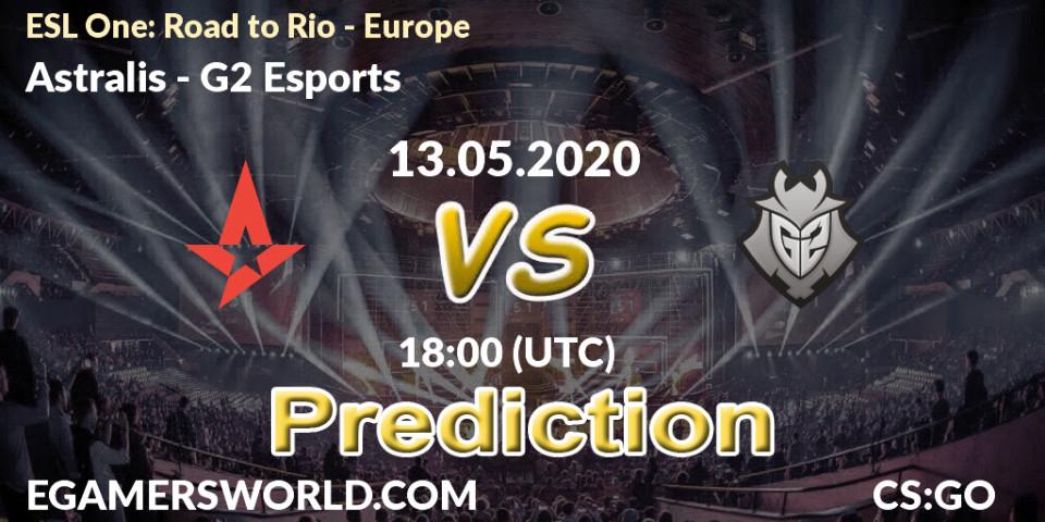 Astralis vs G2 Esports: Match Prediction. 13.05.2020 at 19:50, Counter-Strike (CS2), ESL One: Road to Rio - Europe