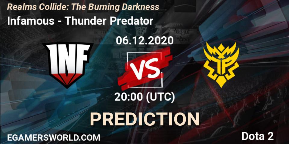 Infamous vs Thunder Predator: Match Prediction. 06.12.20, Dota 2, Realms Collide: The Burning Darkness