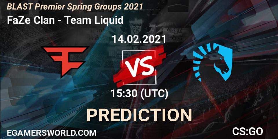 FaZe Clan vs Team Liquid: Match Prediction. 14.02.21, CS2 (CS:GO), BLAST Premier Spring Groups 2021