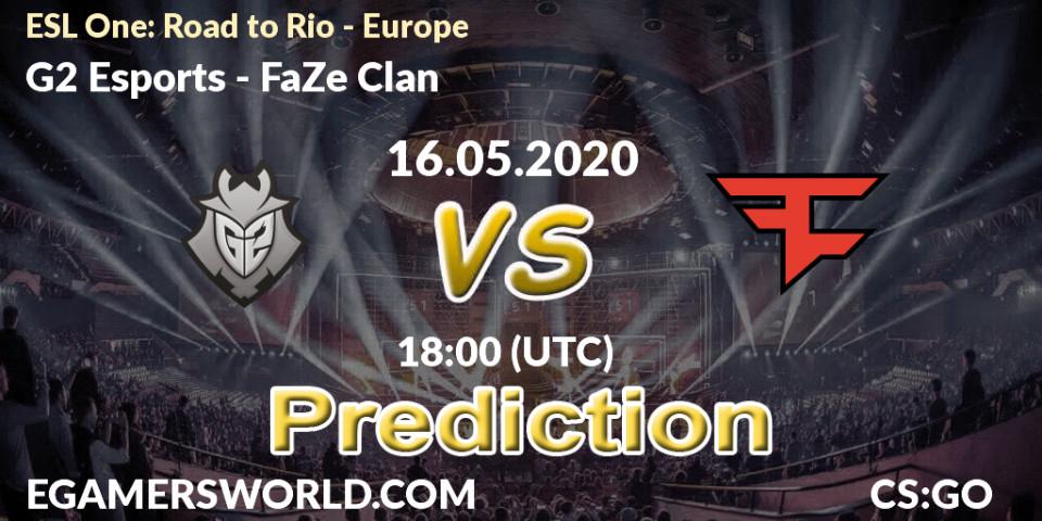 G2 Esports vs FaZe Clan: Match Prediction. 16.05.2020 at 18:00, Counter-Strike (CS2), ESL One: Road to Rio - Europe