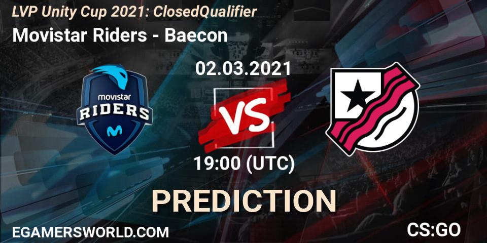Movistar Riders vs Baecon: Match Prediction. 02.03.2021 at 19:00, Counter-Strike (CS2), LVP Unity Cup Spring 2021: Closed Qualifier