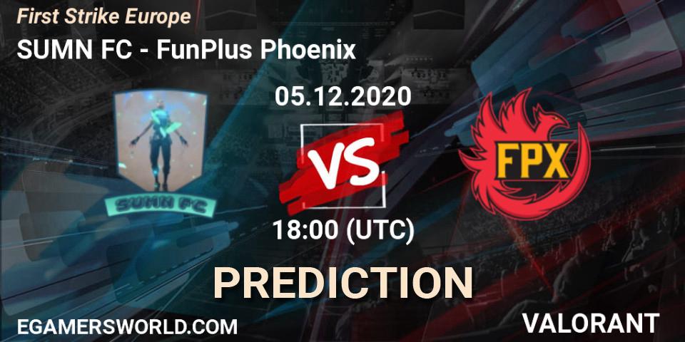 SUMN FC vs FunPlus Phoenix: Match Prediction. 05.12.2020 at 19:45, VALORANT, First Strike Europe