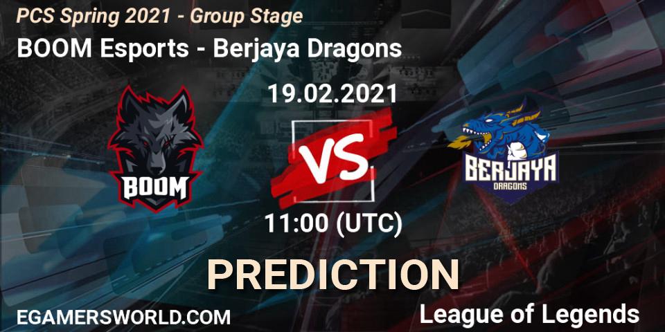 BOOM Esports vs Berjaya Dragons: Match Prediction. 19.02.2021 at 11:30, LoL, PCS Spring 2021 - Group Stage