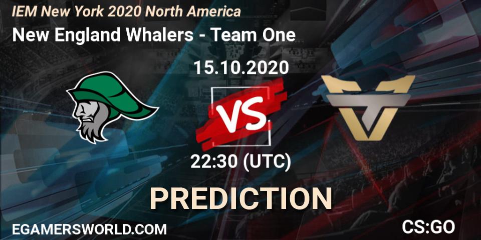 New England Whalers vs Team One: Match Prediction. 16.10.2020 at 00:45, Counter-Strike (CS2), IEM New York 2020 North America