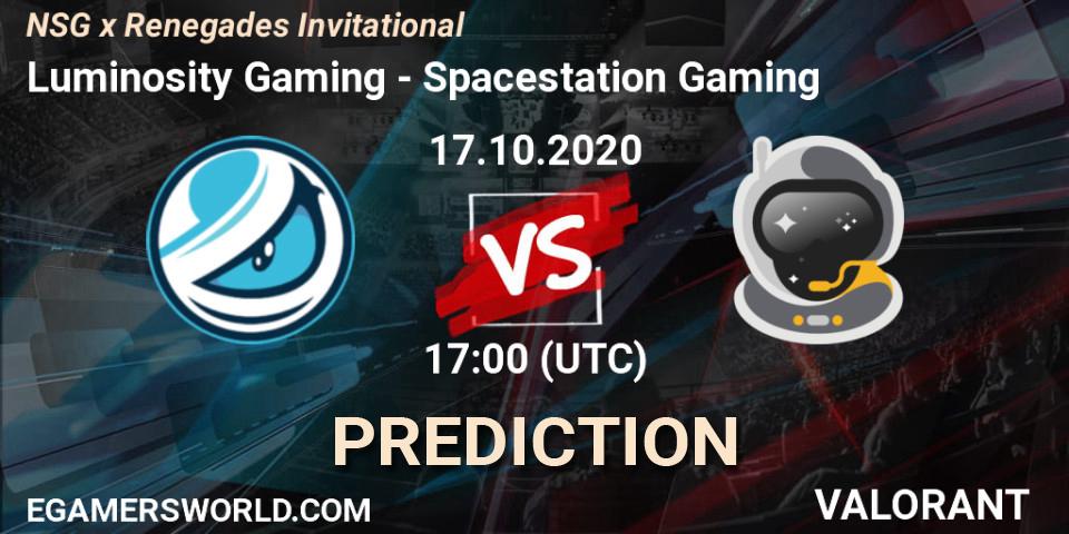 Luminosity Gaming vs Spacestation Gaming: Match Prediction. 17.10.2020 at 17:00, VALORANT, NSG x Renegades Invitational
