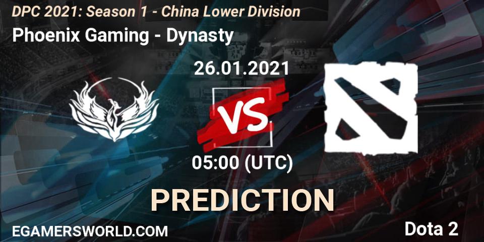 Phoenix Gaming vs Dynasty: Match Prediction. 26.01.2021 at 05:04, Dota 2, DPC 2021: Season 1 - China Lower Division