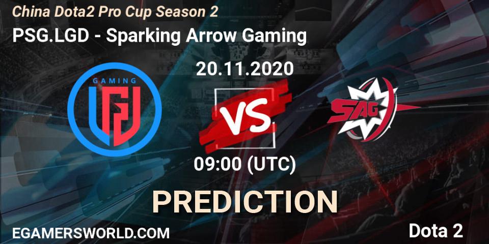 PSG.LGD vs Sparking Arrow Gaming: Match Prediction. 20.11.2020 at 09:10, Dota 2, China Dota2 Pro Cup Season 2