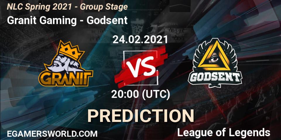 Granit Gaming vs Godsent: Match Prediction. 24.02.2021 at 20:00, LoL, NLC Spring 2021 - Group Stage