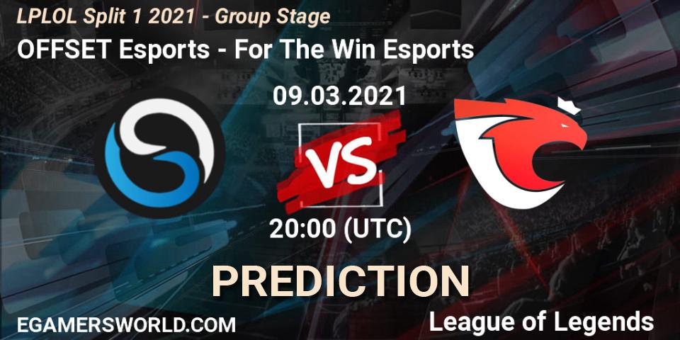 OFFSET Esports vs For The Win Esports: Match Prediction. 09.03.2021 at 20:00, LoL, LPLOL Split 1 2021 - Group Stage