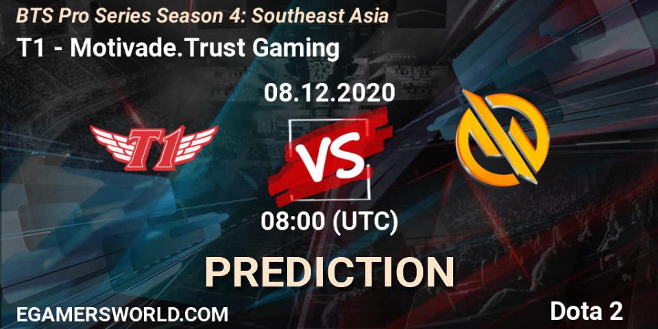 T1 vs Motivade.Trust Gaming: Match Prediction. 08.12.2020 at 08:11, Dota 2, BTS Pro Series Season 4: Southeast Asia