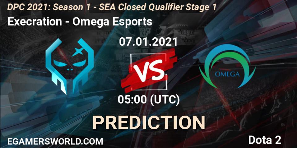 Execration vs Omega Esports: Match Prediction. 07.01.2021 at 04:59, Dota 2, DPC 2021: Season 1 - SEA Closed Qualifier Stage 1