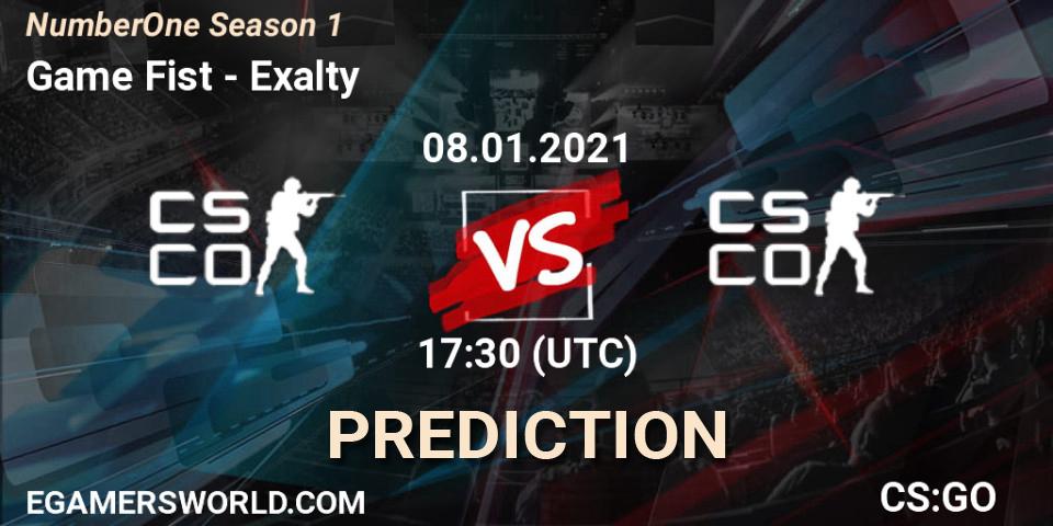 Game Fist vs Exalty: Match Prediction. 08.01.2021 at 17:30, Counter-Strike (CS2), NumberOne Season 1