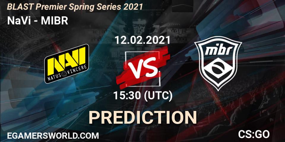 NaVi vs MIBR: Match Prediction. 12.02.21, CS2 (CS:GO), BLAST Premier Spring Groups 2021