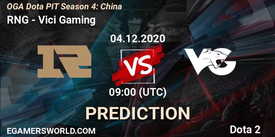 RNG vs Vici Gaming: Match Prediction. 04.12.2020 at 08:53, Dota 2, OGA Dota PIT Season 4: China