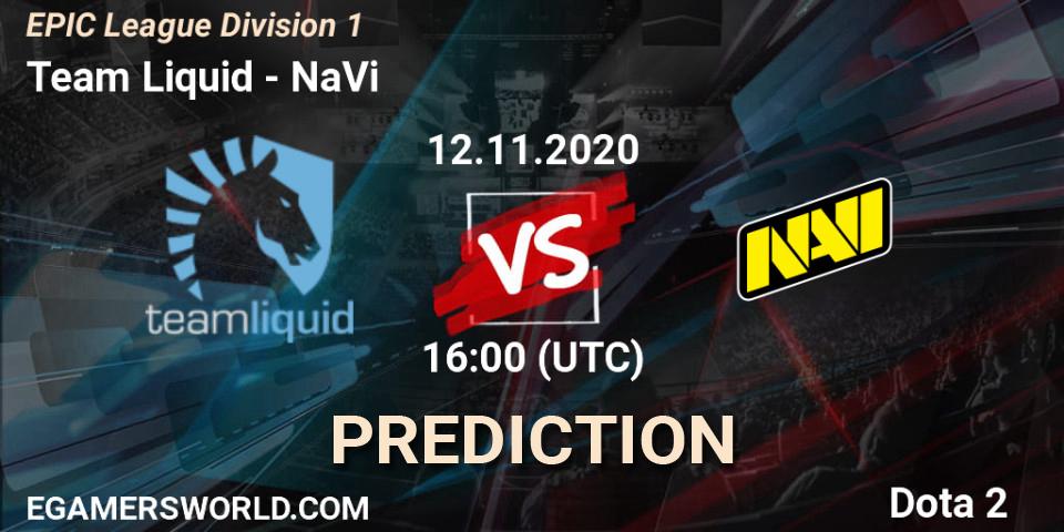 Team Liquid vs NaVi: Match Prediction. 12.11.2020 at 16:00, Dota 2, EPIC League Division 1