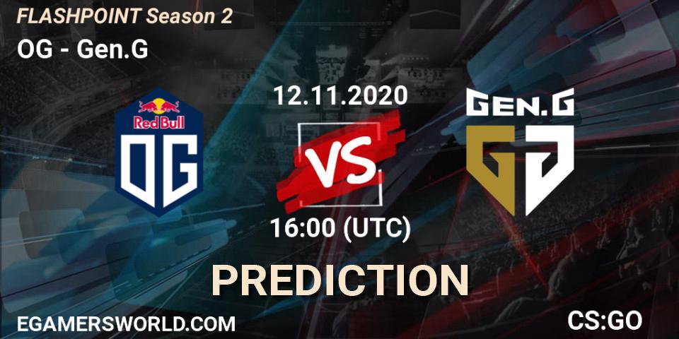 OG vs Gen.G: Match Prediction. 12.11.20, CS2 (CS:GO), Flashpoint Season 2