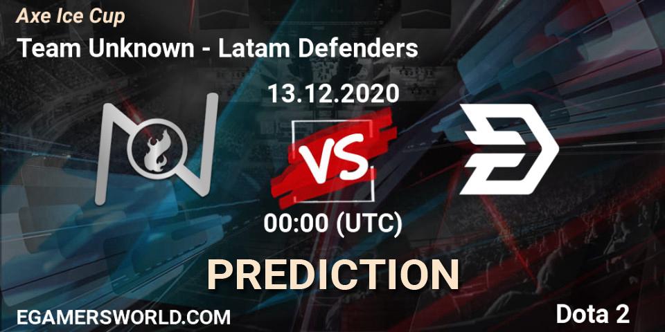 Team Unknown vs Latam Defenders: Match Prediction. 13.12.2020 at 00:45, Dota 2, Axe Ice Cup