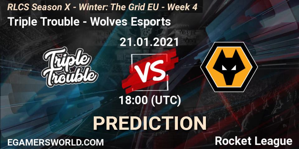 Triple Trouble vs Wolves Esports: Match Prediction. 21.01.2021 at 18:00, Rocket League, RLCS Season X - Winter: The Grid EU - Week 4