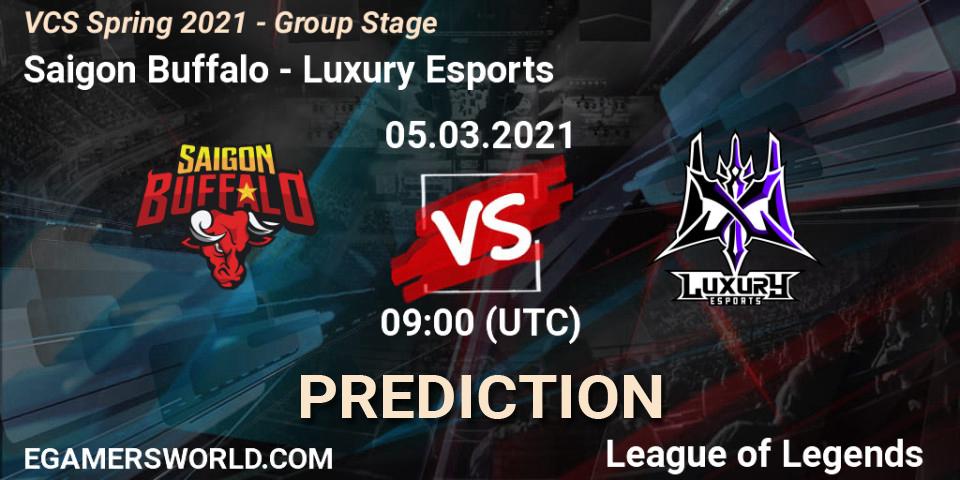 Saigon Buffalo vs Luxury Esports: Match Prediction. 05.03.2021 at 10:00, LoL, VCS Spring 2021 - Group Stage